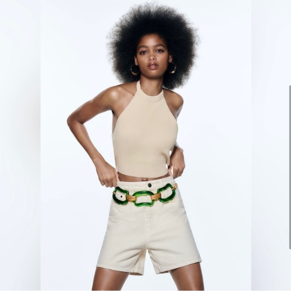 Green Chain-Link Statement Belt by - Picture 3 of 6